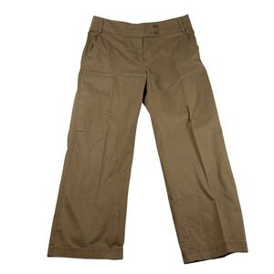 Westbound Woman Khaki Wide Leg Chino Pants Tan Cotton Blend Plus Size 18W Regula